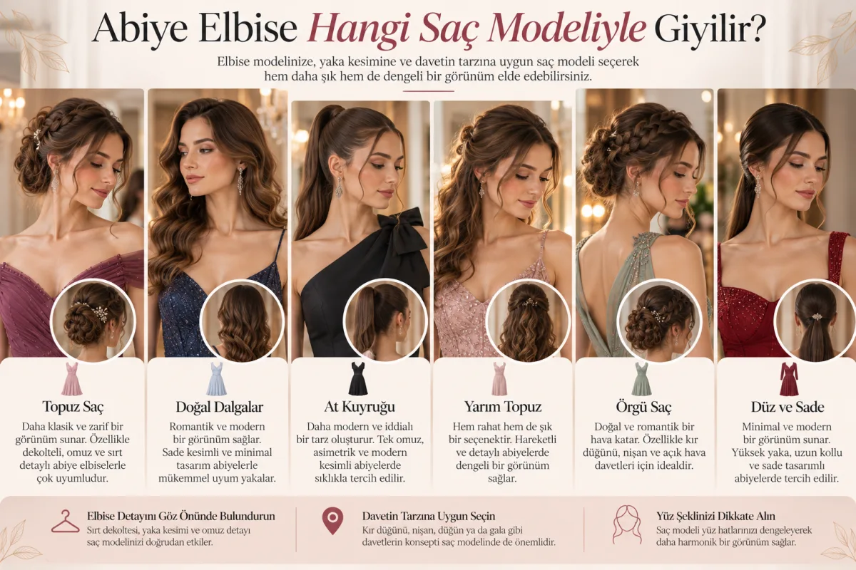 Abiye Elbise Hangi Saç Modeliyle Giyilir?